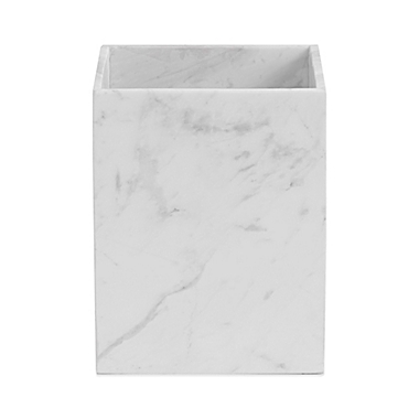 Camarillo Marble Wastebasket in White. View a larger version of this product image.