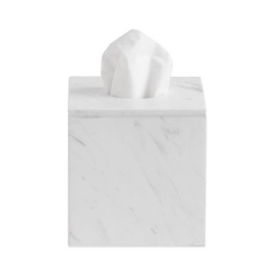 white tissue box holder