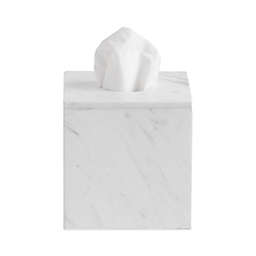 Camarillo Marble Tissue Box Cover in White