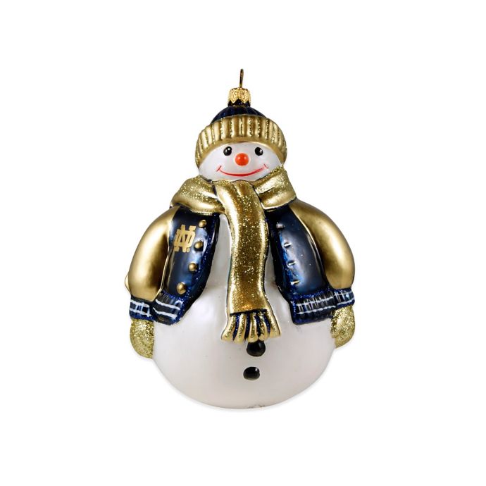 University of Notre Dame Snowman Christmas Ornament | Bed Bath & Beyond