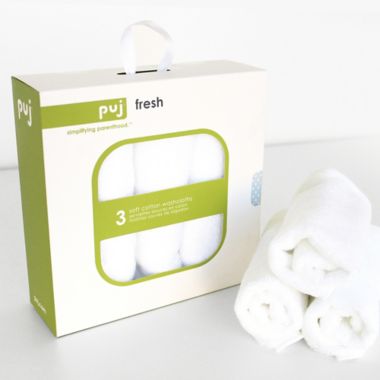Puj&reg; Fresh 3-Pack Soft Cotton Washcloths. View a larger version of this product image.