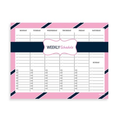 Kahootie Co&reg; Weekly Schedule Notepad in Pink/Blue
