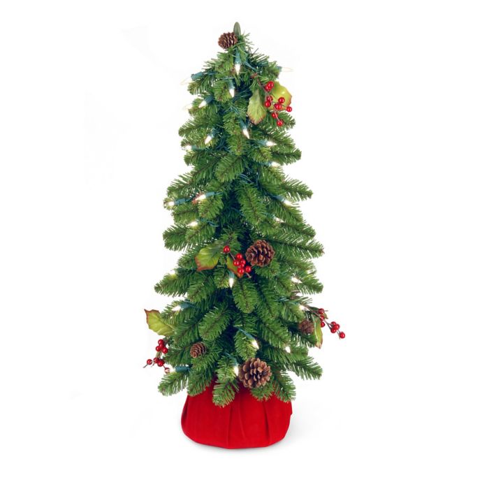 National Tree Company 2-Foot Down Swept Pre-Lit Forestree Christmas ...