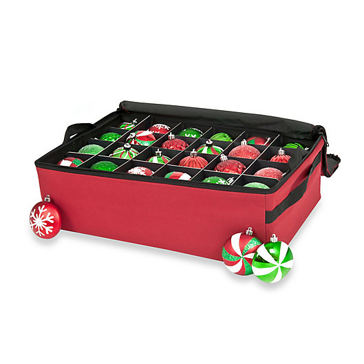 Alternate image 1 for Two-Tray Christmas Ornament Storage Bag with Clear View Top