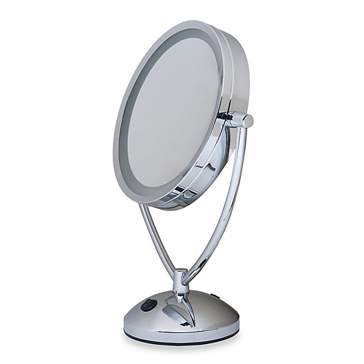 1x 10x Magnifying Lighted Chrome Vanity, Vanity Mirror Magnifying 10x
