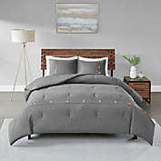Madison Park Finely Waffle Weave Full/Queen Duvet Cover Set in Grey