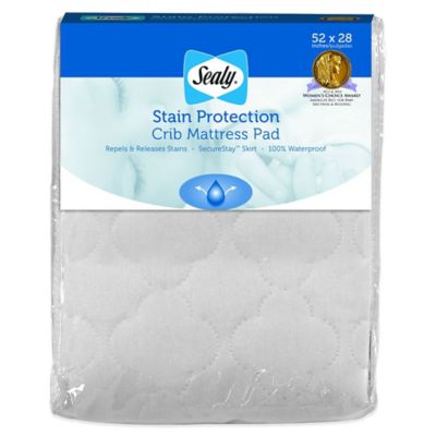 sealy stain protection crib mattress pad