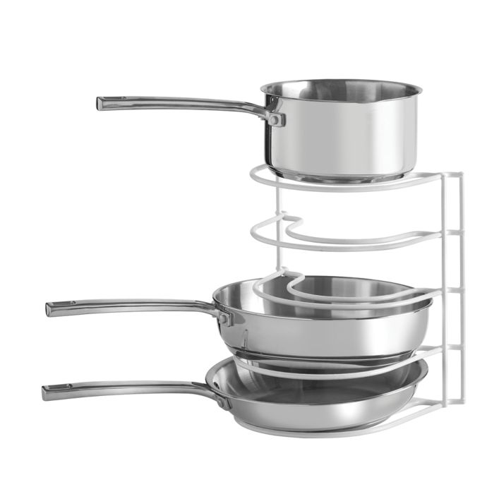 SALT™ Pot and Pan Organization Rack in White | Bed Bath ...