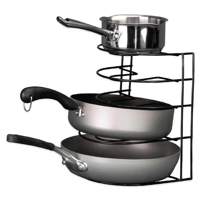Grayline Pot and Pan Organizer Rack in Black Bed Bath & Beyond