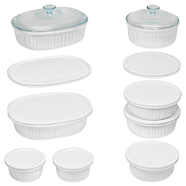 CorningWare&reg; French White&reg; 18-Piece Bakeware Set. View a larger version of this product image.