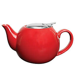 Primula® Ceramic Teapot with Stainless Steel Infuser in Red