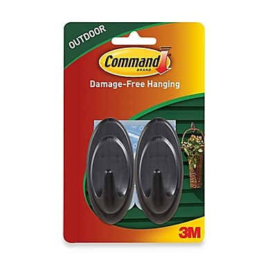3M Command 2-Pack Medium Outdoor Hooks in Grey. View a larger version of this product image.