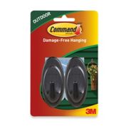 3M Command 2-Pack Medium Outdoor Hooks in Grey