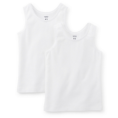 carter&#39;s&reg; Size 4T 2-Pack Cotton Camisole Tanks in White. View a larger version of this product image.