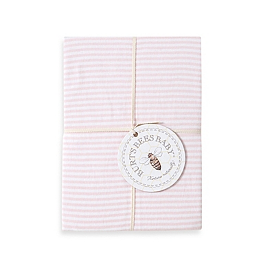 Burt&#39;s Bees Baby&reg; Bee Essentials Stripe 100% Organic Cotton Changing Pad Cover in Blossom. View a larger version of this product image.