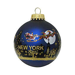 Kurt Adler NY Santa Skyline Painted Ball Ornament