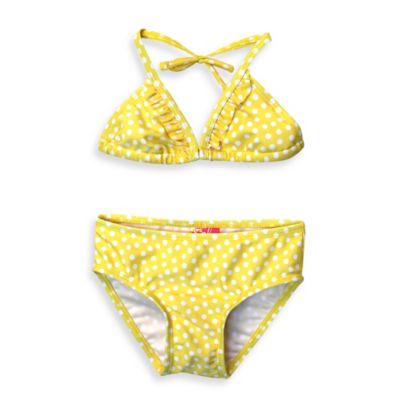 yellow polka dot swimwear