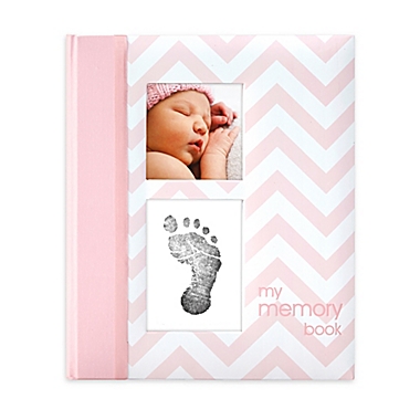 Pearhead Chevron &quot;My Record Book&quot; Baby Book in Pink. View a larger version of this product image.