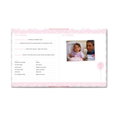 Pearhead Chevron &quot;My Record Book&quot; Baby Book in Pink. View a larger version of this product image.