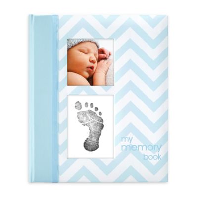 Pearhead Chevron &quot;My Record Book&quot; Baby Book in Blue