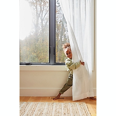 Linden 63-Inch  x 52-Inch Rod Pocket Sheer Window Panel in Natural (Single). View a larger version of this product image.