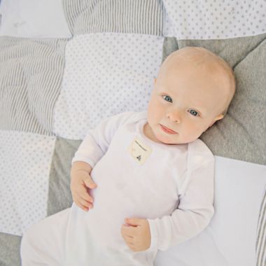 Burt&#39;s Bees Baby&reg; Dottie Bee 100% Organic Cotton Quilt in Heather Grey. View a larger version of this product image.