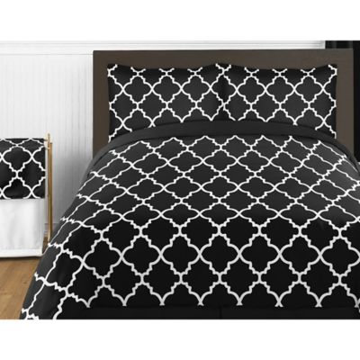 Sweet Jojo Designs Trellis Bedding Collection In Black And White