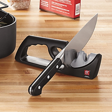 Zwilling&reg; 2-Stage Manual Knife Sharpener in Grey/Black. View a larger version of this product image.