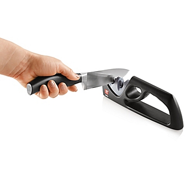 Zwilling&reg; 2-Stage Manual Knife Sharpener in Grey/Black. View a larger version of this product image.
