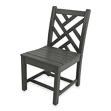 POLYWOOD&reg; Chippendale Dining Side Chair in Slate Grey. View a larger version of this product image.