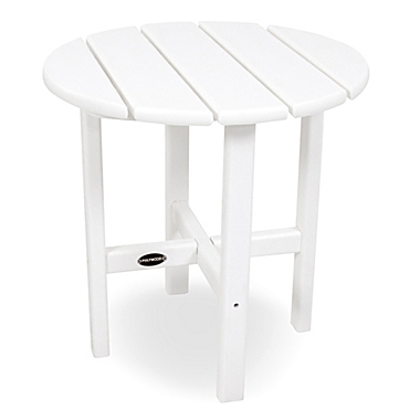 POLYWOOD&reg; 18-Inch Round Side Table in White. View a larger version of this product image.