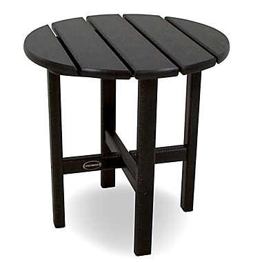 POLYWOOD&reg; 18-Inch Round Side Table in Black. View a larger version of this product image.