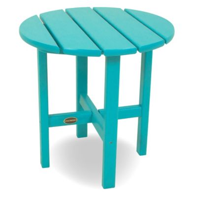 Polywood 18 Inch Round Side Table, Aqua Round Side Table