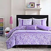 Mizone Riley Reversible Full/Queen Comforter Set in Purple