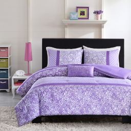 Mizone Riley Reversible Twin/Twin XL Comforter Set in Purple