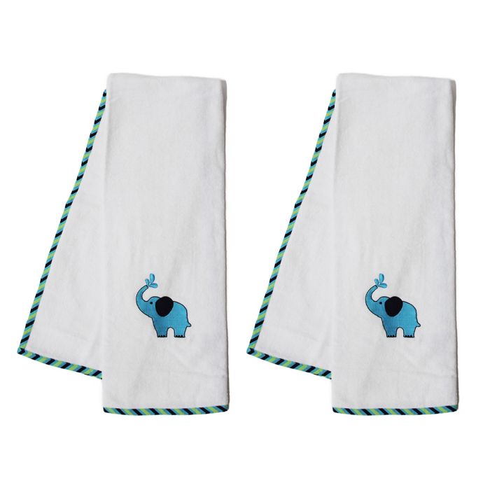 Pam Grace Creations Zig Zag Elephant Bath Towel Set Of 2