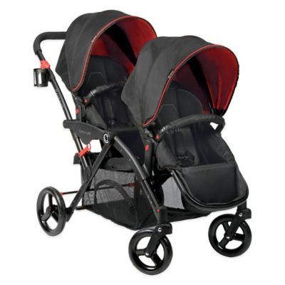 contours double stroller red and black