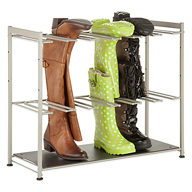 Honey-Can-Do&reg; 6-Pair Boot Rack in Silver/Black. View a larger version of this product image.