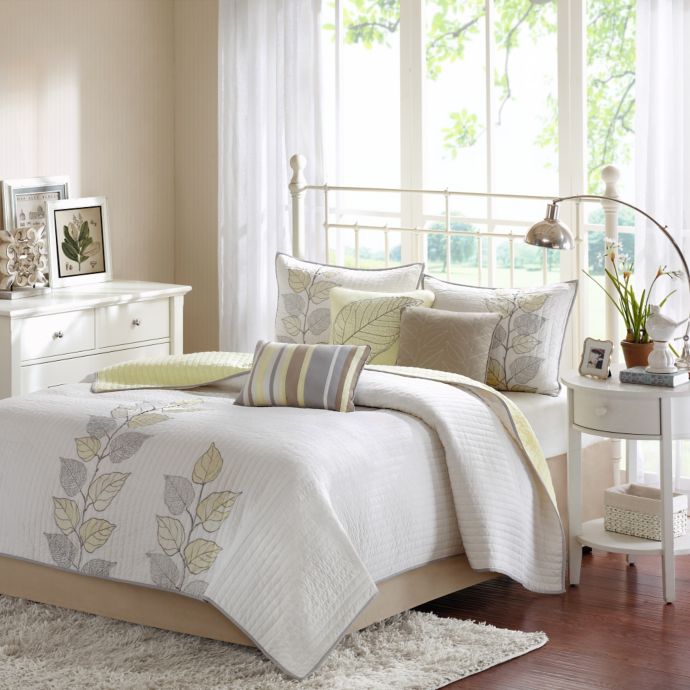 Madison Park Caelie Reversible Coverlet Set In Yellow Bed Bath