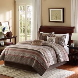 Madison Park Princeton 7-Piece Comforter Set in Red