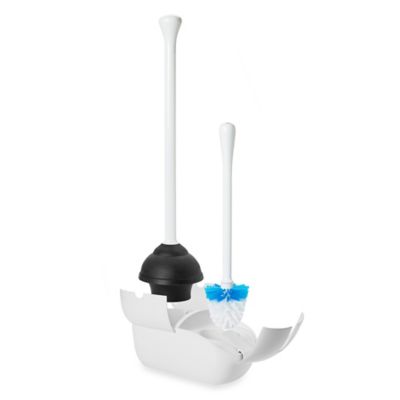 OXO Good Grips Toilet Plunger & Canister White FREE SHIPPING 