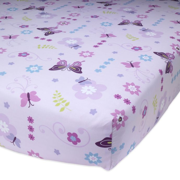 Lambs Ivy Butterfly Lane Fitted Crib Sheet Bed Bath Beyond