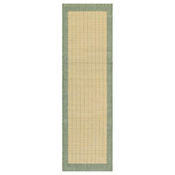 Couristan® 2-Foot 3-Foot x 7-Foot 10-Inch Checkered Field Runner in Natural/Green