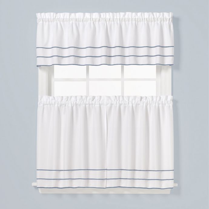 Ann Striped Window Curtain Tier Pairs In Berry White Bed Bath