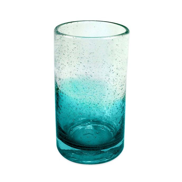 Ombre Bubble Highball Glass in Teal Bed Bath & Beyond