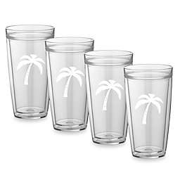Kraftware™ Double Wall Tall Palm Tree Glasses (Set of 4)