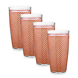 Kraftware™ Fishnet 4-Piece Doublewalled Plastic Highball Glasses in Orchid