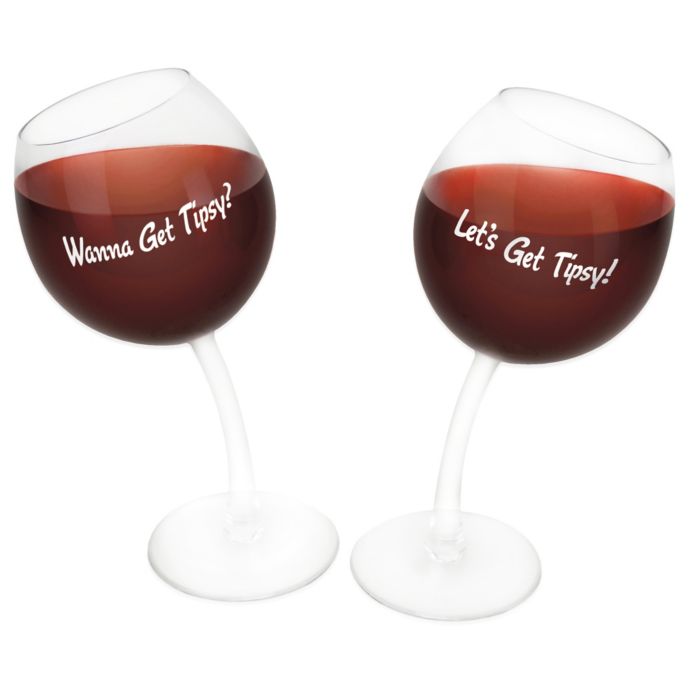 Big Mouth Toys Tipsy Wine Glasses Set Of 2 Bed Bath And Beyond Canada
