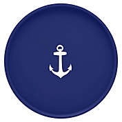 Kraftware&trade; Round Vinyl Anchor Serving Tray in Blue