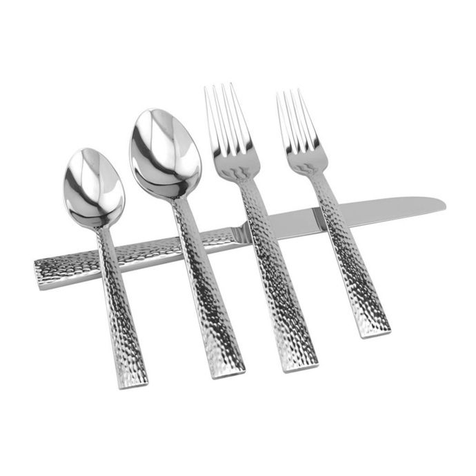 hammered gold flatware set